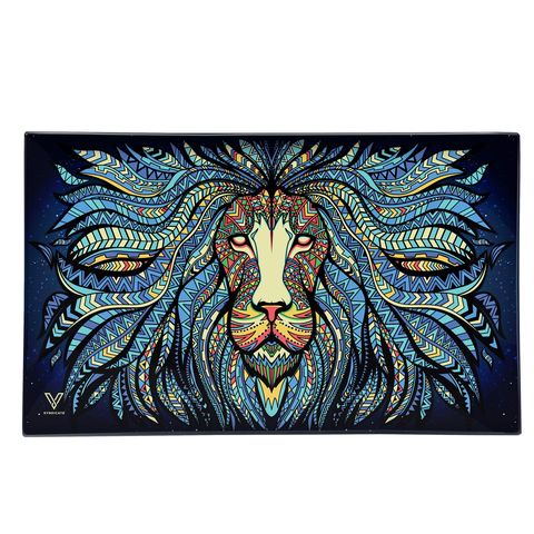 V-Syndicate Large Tribal Lion Glass Rolling Tray 50% OFF